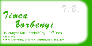 timea borbenyi business card